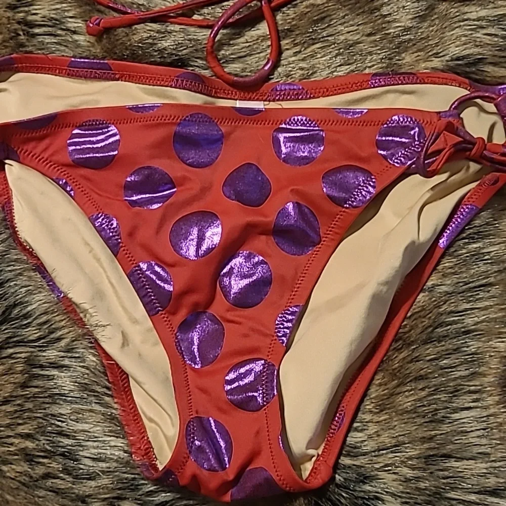 Victoria's Secret Women's Bathing Suit Bikini Top and Bottoms Polka Dots Vintage - Picture 3 of 8